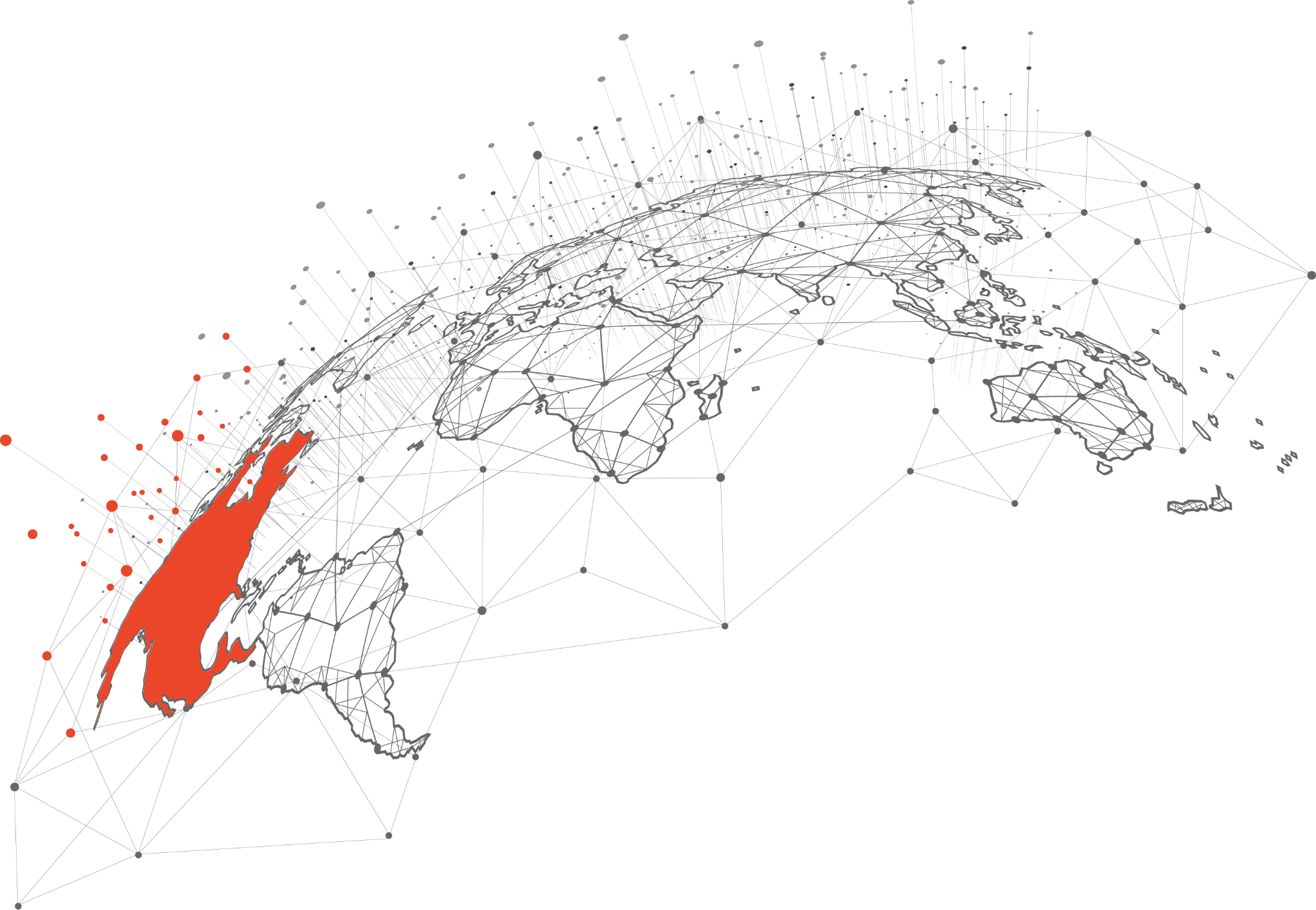 vector globe with interconnections